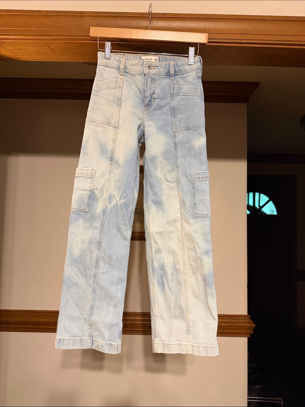 abercrombie kids Light Blue High-Rise Wide Leg Jeans